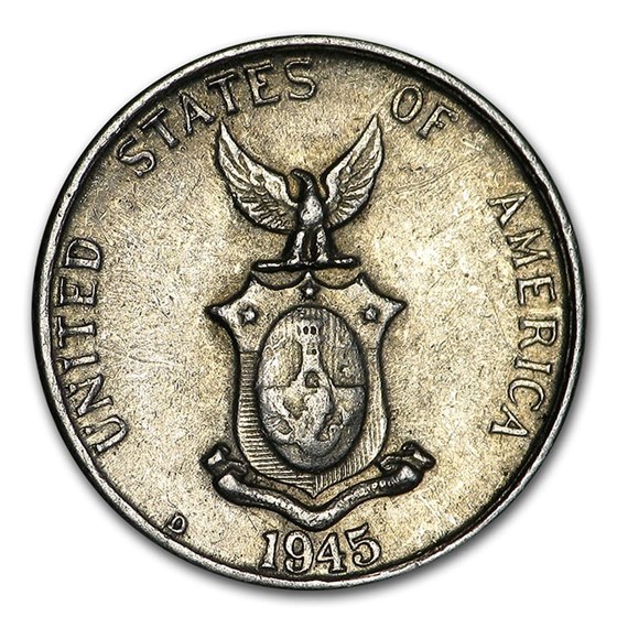 1907-1946 Philippines Silver 10 Centavos Avg Circ 1907-1946 Philippines Silver 10 Centavos Avg Circ