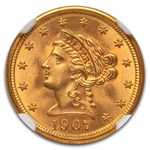 1907 $2.5 Liberty Quarter Eagle MS-67 NGC