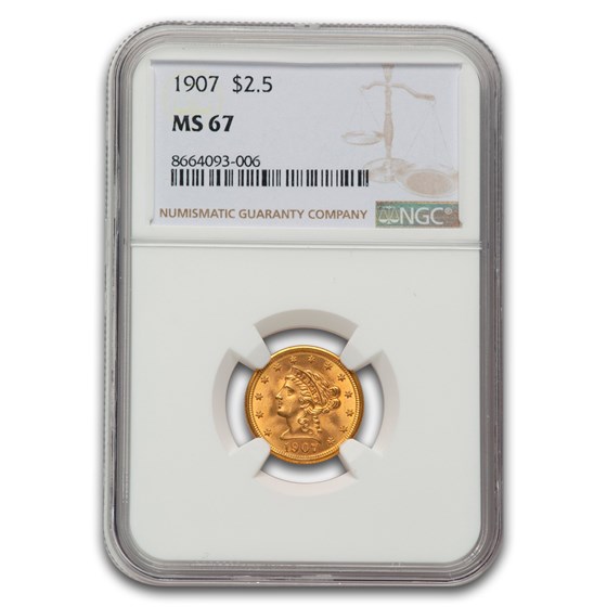 1907 $2.5 Liberty Quarter Eagle MS-67 NGC