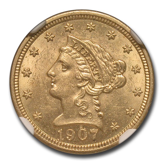 1907 $2.50 Liberty Gold Quarter Eagle MS-61 NGC 1907 $2.50 Liberty Gold Quarter Eagle MS-61 NGC