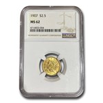 1907 $2.50 Liberty Gold Quarter Eagle MS-62 NGC