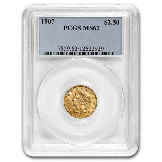 1907 $2.50 Liberty Gold Quarter Eagle MS-62 PCGS 1907 $2.50 Liberty Gold Quarter Eagle MS-62 PCGS