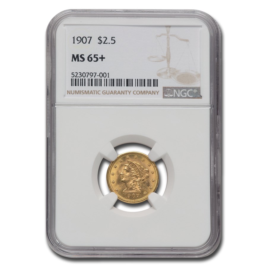 1907 $2.50 Liberty Gold Quarter Eagle MS-65+ NGC