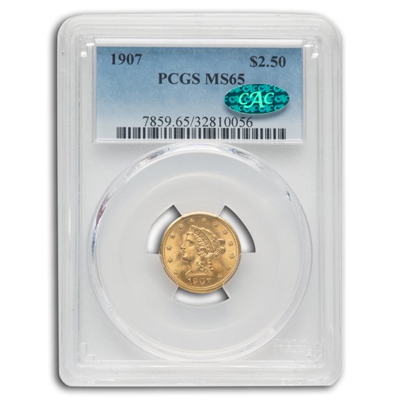 1907 $2.50 Liberty Gold Quarter Eagle MS-65 PCGS CAC