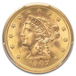 1907 $2.50 Liberty Gold Quarter Eagle MS-65 PCGS
