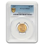 1907 $2.50 Liberty Gold Quarter Eagle MS-65 PCGS