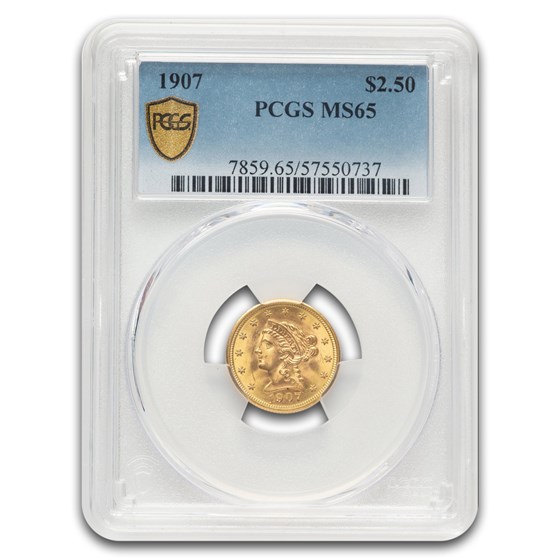 1907 $2.50 Liberty Gold Quarter Eagle MS-65 PCGS