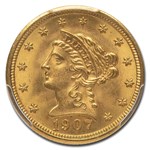 1907 $2.50 Liberty Gold Quarter Eagle MS-65 PCGS