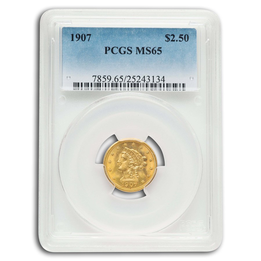 1907 $2.50 Liberty Gold Quarter Eagle MS-65 PCGS