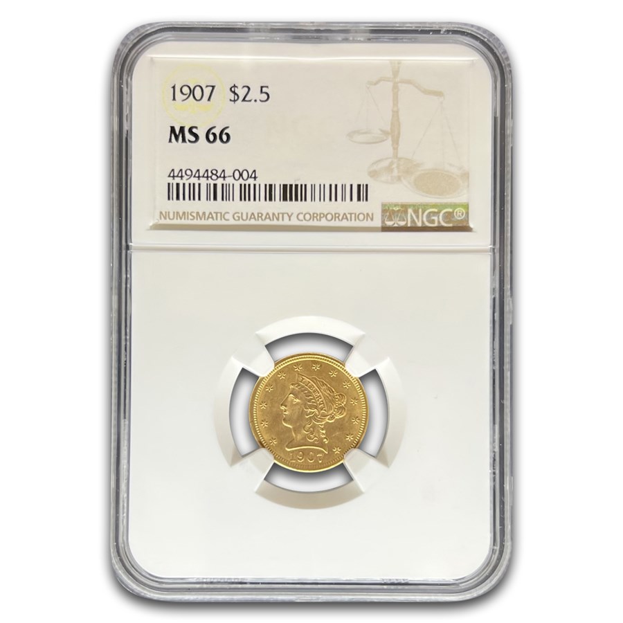1907 $2.50 Liberty Gold Quarter Eagle MS-66 NGC