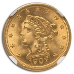 1907 $2.50 Liberty Gold Quarter Eagle MS-66 NGC