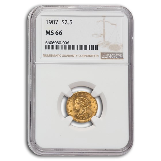 1907 $2.50 Liberty Gold Quarter Eagle MS-66 NGC 1907 $2.50 Liberty Gold Quarter Eagle MS-66 NGC