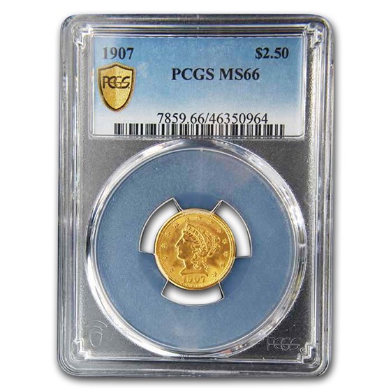 1907 $2.50 Liberty Gold Quarter Eagle MS-66 PCGS