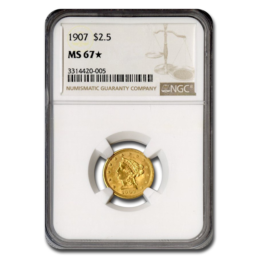 1907 $2.50 Liberty Gold Quarter Eagle MS-67* NGC