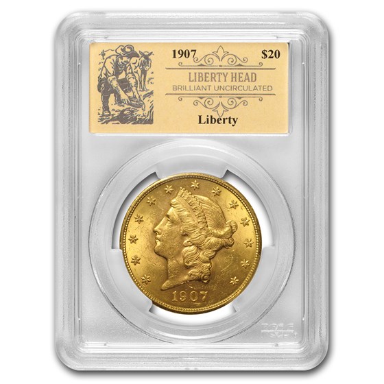 1907 $20 Liberty Gold Double Eagle BU PCGS (Prospector Label) 1907 $20 Liberty Gold Double Eagle BU PCGS (Prospector Label)