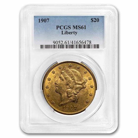 1907 $20 Liberty Gold Double Eagle MS-61 PCGS 1907 $20 Liberty Gold Double Eagle MS-61 PCGS