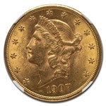 1907 $20 Liberty Gold Double Eagle MS-62 NGC