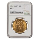1907 $20 Liberty Gold Double Eagle MS-62 NGC 1907 $20 Liberty Gold Double Eagle MS-62 NGC
