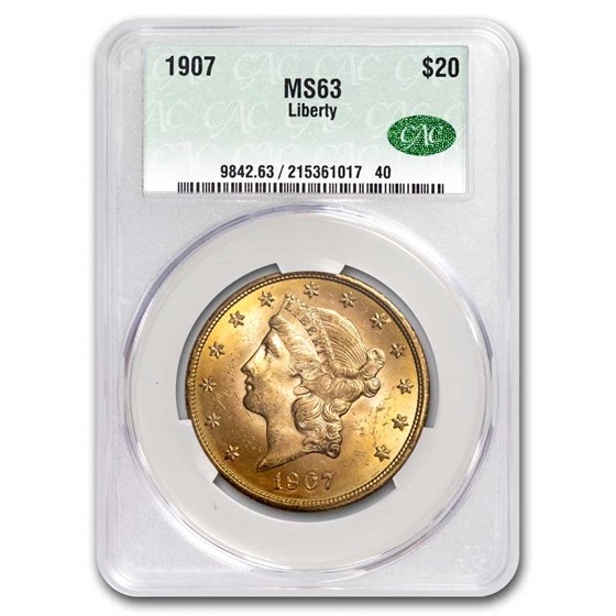 1907 $20 Liberty Gold Double Eagle MS-63 CACG 1907 $20 Liberty Gold Double Eagle MS-63 CACG