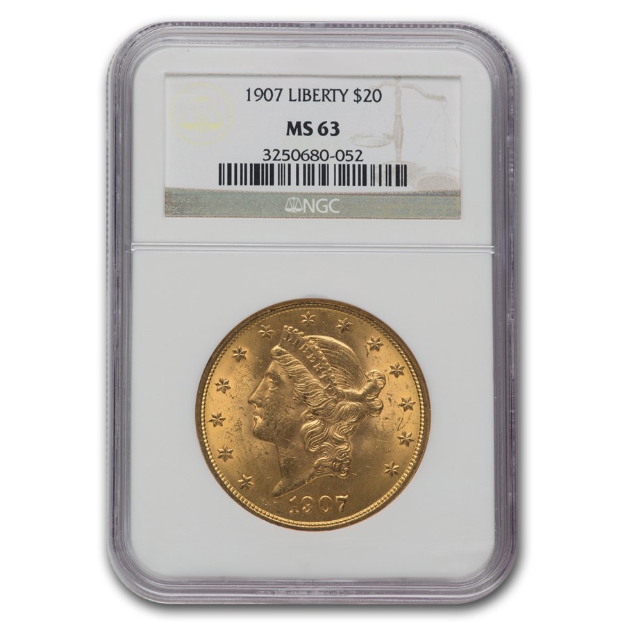 1907 $20 Liberty Gold Double Eagle MS-63 NGC