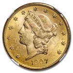 1907 $20 Liberty Gold Double Eagle MS-63 NGC