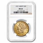1907 $20 Liberty Gold Double Eagle MS-63 NGC