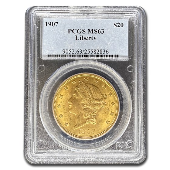 1907 $20 Liberty Gold Double Eagle MS-63 PCGS 1907 $20 Liberty Gold Double Eagle MS-63 PCGS