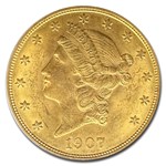 1907 $20 Liberty Gold Double Eagle MS-63 PCGS