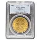 1907 $20 Liberty Gold Double Eagle MS-63 PCGS