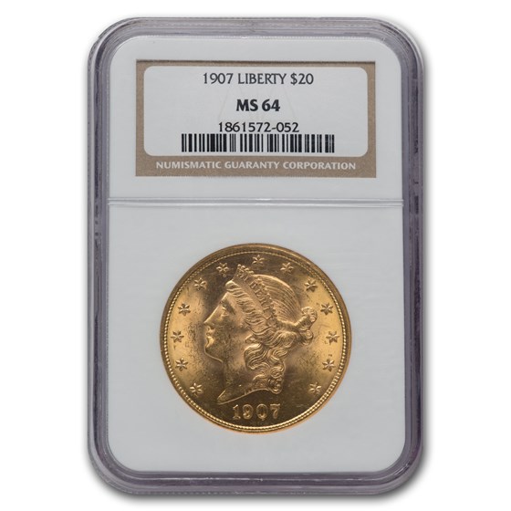1907 $20 Liberty Gold Double Eagle MS-64 NGC 1907 $20 Liberty Gold Double Eagle MS-64 NGC