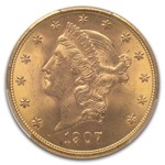 1907 $20 Liberty Gold Double Eagle MS-65 PCGS
