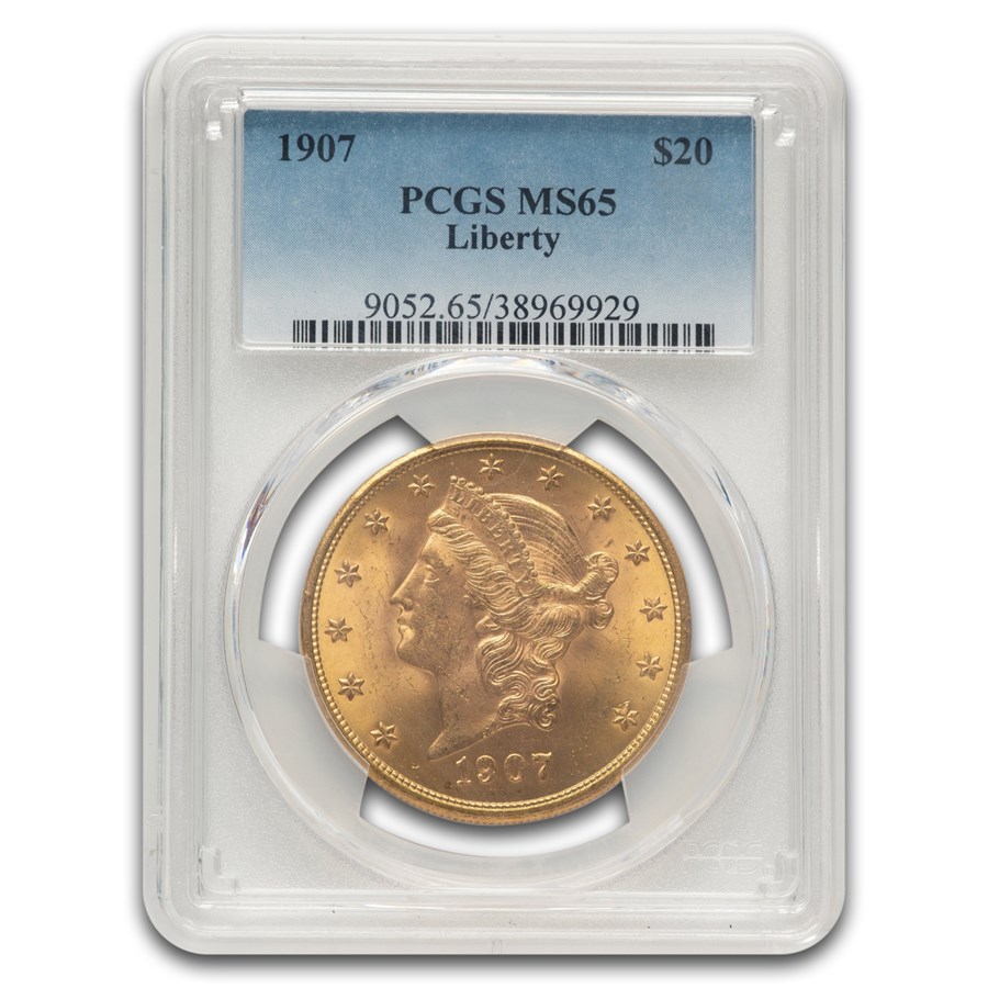 1907 $20 Liberty Gold Double Eagle MS-65 PCGS