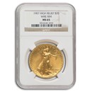 1907 $20 Saint-Gaudens Gold Coin High Relief Wire Rim MS-65 NGC 1907 $20 Saint-Gaudens Gold Coin High Relief Wire Rim MS-65 NGC