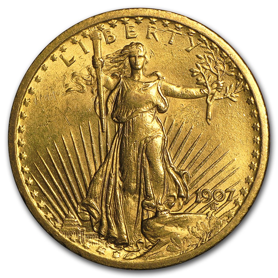 1907 $20 Saint-Gaudens Gold Double Eagle BU