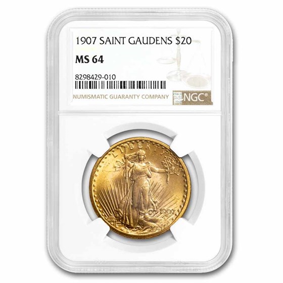 1907 $20 Saint-Gaudens Gold Double Eagle MS-64 NGC 1907 $20 Saint-Gaudens Gold Double Eagle MS-64 NGC