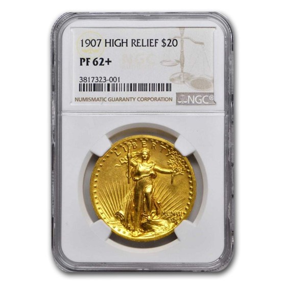 1907 $20 Saint-Gaudens Gold High Relief PF-62+ NGC 1907 $20 Saint-Gaudens Gold High Relief PF-62+ NGC