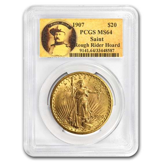 1907 $20 Saint-Gaudens Gold MS-64 PCGS (Rough Rider) 1907 $20 Saint-Gaudens Gold MS-64 PCGS (Rough Rider)