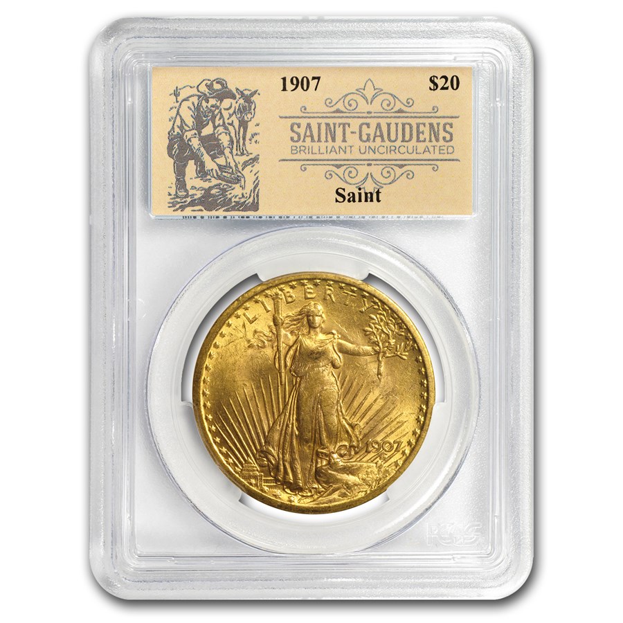 1907 $20 St. Gaudens Double Eagle PCGS (Prospector Label)