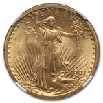 1907 $20 St Gaudens Gold Double Eagle MS-61 NGC