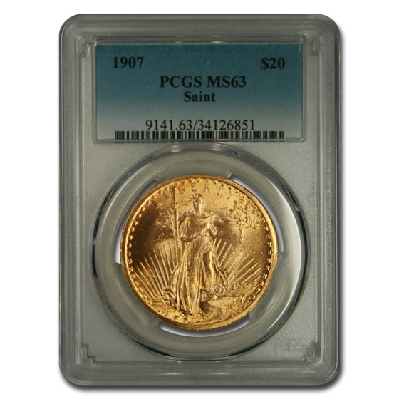 1907 $20 St Gaudens Gold Double Eagle MS-63 PCGS 1907 $20 St Gaudens Gold Double Eagle MS-63 PCGS