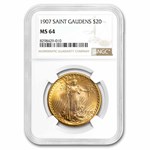 1907 $20 St Gaudens Gold Double Eagle MS-64 NGC