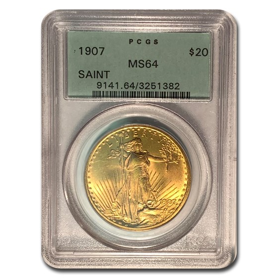 1907 $20 St Gaudens Gold Double Eagle MS-64 PCGS (OGH) 1907 $20 St Gaudens Gold Double Eagle MS-64 PCGS (OGH)