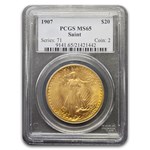 1907 $20 St Gaudens Gold Double Eagle MS-65 PCGS