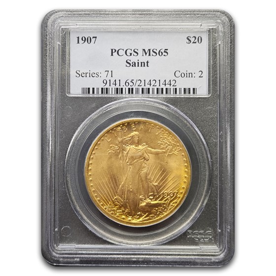 1907 $20 St Gaudens Gold Double Eagle MS-65 PCGS