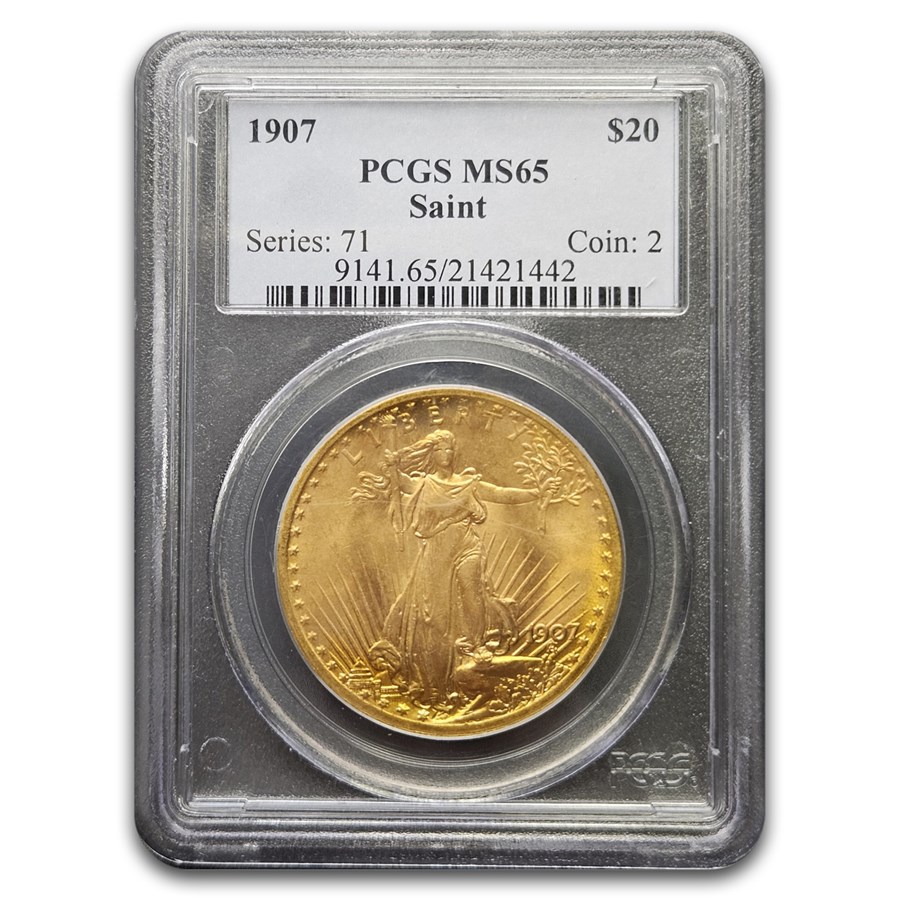 1907 $20 St Gaudens Gold Double Eagle MS-65 PCGS