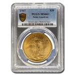 1907 $20 St Gaudens Gold Double Eagle MS-66+ PCGS