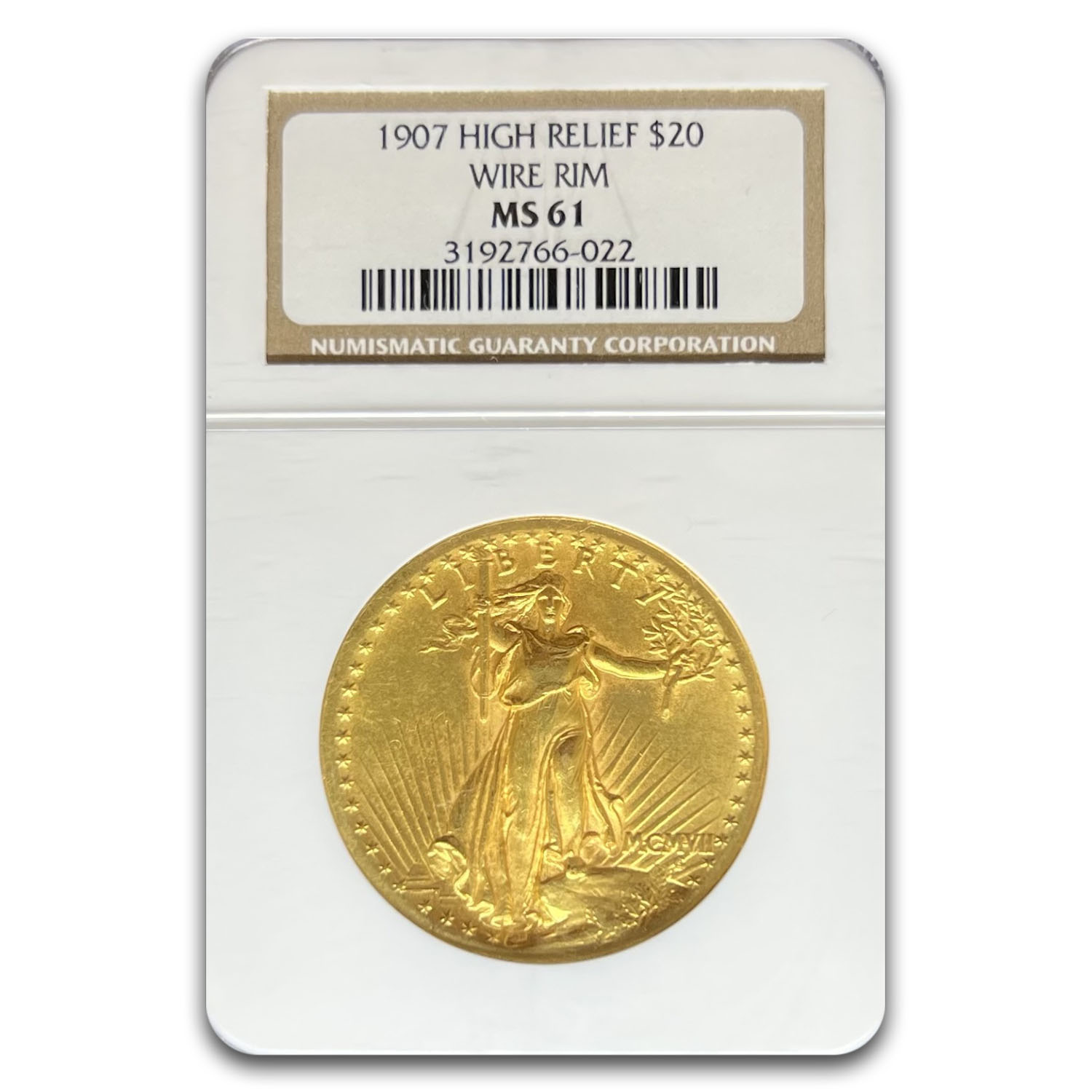 Buy 1907 $20 St Gaudens Gold High Relief MS-61 NGC (Wire Rim) | APMEX