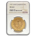 1907 $20 St Gaudens MS-66+ NGC
