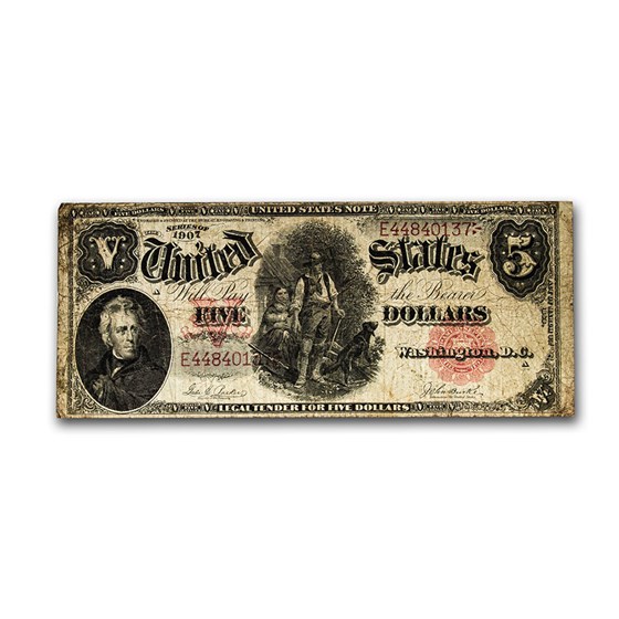 1907 $5.00 Legal Tender Andrew Jackson/Woodchopper VG (Fr#TBD)
