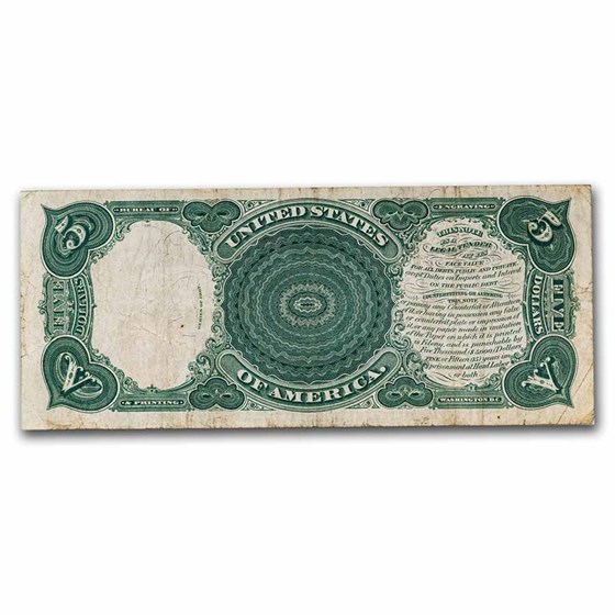 1907 $5.00 Legal Tender 'Woodchopper' Fine (Fr#87) 1907 $5.00 Legal Tender 'Woodchopper' Fine (Fr#87)